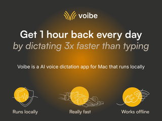 Voibe : Fast, private, on device AI voice dictation app for Mac screenshot