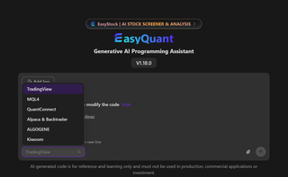 EasyQuant — AI-Powered Quantitative Trading Code Assistant screenshot