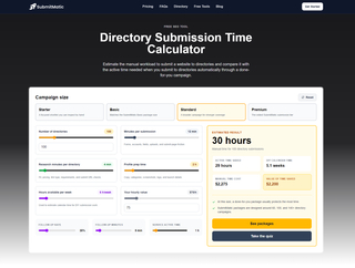 Directory Submission Time Calculator screenshot