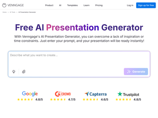 AI Presentation Generator : Build clear, professional presentations faster with the help of AI screenshot