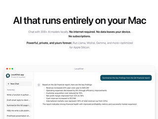 LocalChat.app : Local-first MacOS AI application - 100% Private, Works Fully Offline screenshot