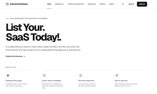 PublishYourSaaS - List Your SaaS Today! screenshot