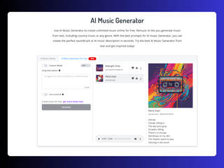 Remusic: AI Music Generator and Music Learning Platform Online Free. screenshot