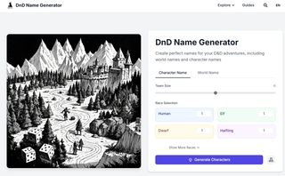 DnD Name Generator screenshot