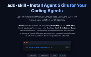 add-skill | Install Agent Skills for Coding Agents screenshot