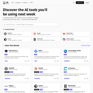 Curated AI tools, hand-picked for builders, creators, and businesses. screenshot