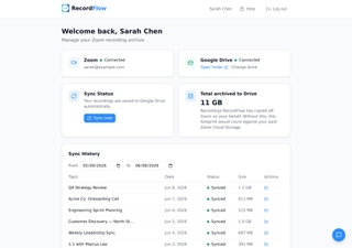RecordFlow screenshot