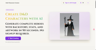 AI-powered character creator for D&D 5e screenshot