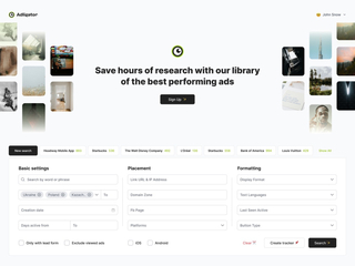 Adligator - AI Ad Spy service for analyzing competitors’ creatives. screenshot