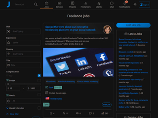 Fee-free freelance marketplace screenshot