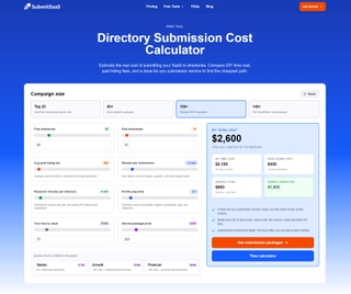 Directory Submission Cost Calculator screenshot