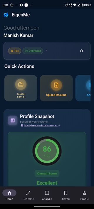 EigenMe screenshot