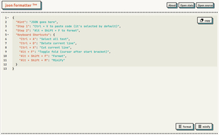 JSON Formatter live screenshot