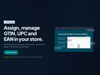 GS1 Assistant : Assign and manage GTIN/ UPC/ EAN directly in your Shopify store. screenshot
