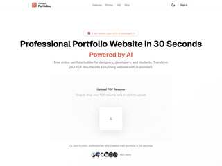 Fantastic Portfolios : An AI-powered portfolio website builder within 30 seconds. screenshot