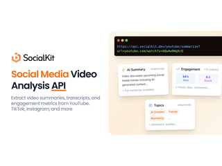 SocialKit: Analyze Social Media Videos with a simple API screenshot