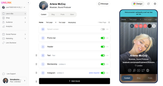 UniLink | Link in Bio Mobile Website Builder screenshot