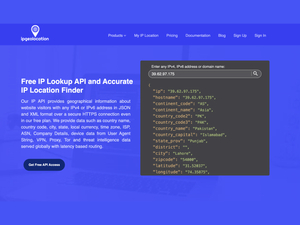 ipgeolocation.io screenshot