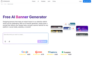 AI Banner Generator : Turn a prompt into an on-brand, ready-to-share banner with AI screenshot