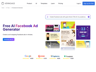 AI Facebook Ad Generator : Create tailored Facebook ads with AI in seconds screenshot