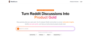 Redditlens - Find your next winning product idea using reddit screenshot
