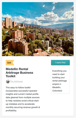 Medellin, Colombia Rental Arbitrage Business Toolkit screenshot