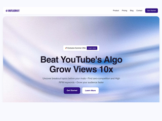 Outlier Kit : Discover YouTube niches, trends & Keywords to grow your channel faster screenshot
