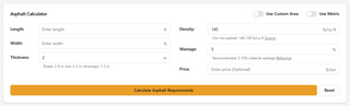Asphalt Calculator screenshot