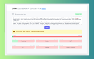 GPTKit - ChatGPT and AI Generated Text Detector Tool screenshot