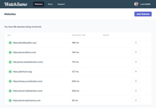 WatchSumo - Painlessly monitor your website uptime screenshot