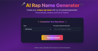  FunnyAI Rap Name Generator screenshot