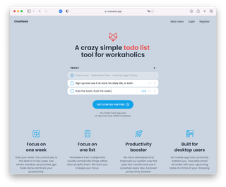 OneWeek screenshot