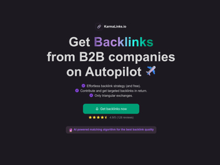 KarmaLinks : AI backlink exchange platform for B2B companies screenshot