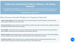 CamsAI Chatbot screenshot