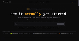 Competitor Launch Evidence Research — Tracetify screenshot