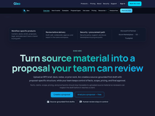 Gixo Arc : AI Proposal Software For Sales, Consulting, RFP, And Grant Proposals screenshot
