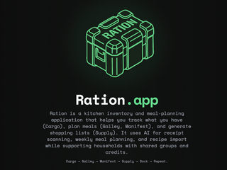 Ration : AI-Powered Pantry & Meal Planning Platforms screenshot