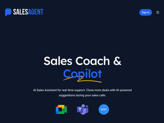 SalesAgent Chat: AI Sales Coach & Copilot for real-time support screenshot