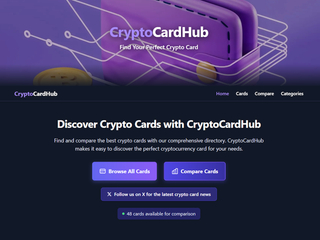 CryptoCardHub : Crypto card directory with comparisons based on how you actually spend screenshot