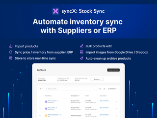 syncX Stock Sync : Import, bulk edit, real-time update and migrate products screenshot