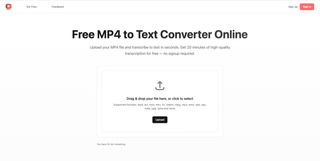 Mp4 to Text - Transcribe MP4 to Text Online Free | No Sign Up Required screenshot