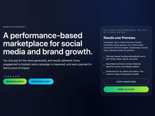 onmediamarket : Marketplace platform to connect clients with marketers and creators screenshot