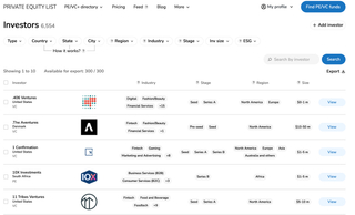 Private Equity List screenshot