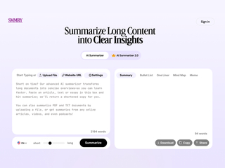 Smmry: Summarize Long Content Into Clear Insights  screenshot