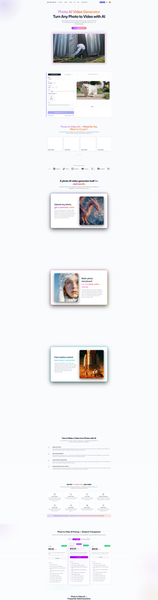 photo to video AI generator screenshot
