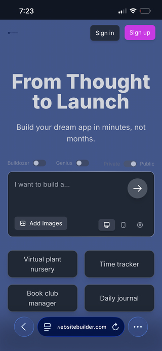 The Ai website builder  screenshot