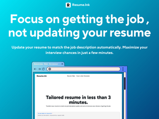 Resume Ink - Tailor you resume automatically for each job you apply for screenshot