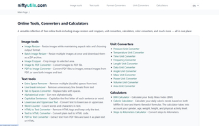 NiftyUtils.com screenshot