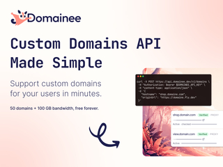Domainee : Custom Domains & Domain Purchasing API for SaaS screenshot