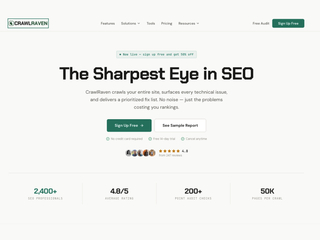 CrawlRaven : Professional SEO audits with 200+ checks and prioritized fixes screenshot